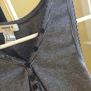 Striped Lettuce Trim Crop Top